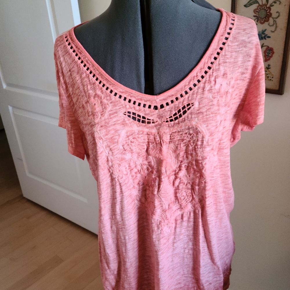 Tribal Jeans coral/peach tee